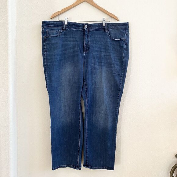 Venezia Lane Bryant Womens 24S Dark Wash Stretch Denim Blue Jeans - Picture 5 of 10